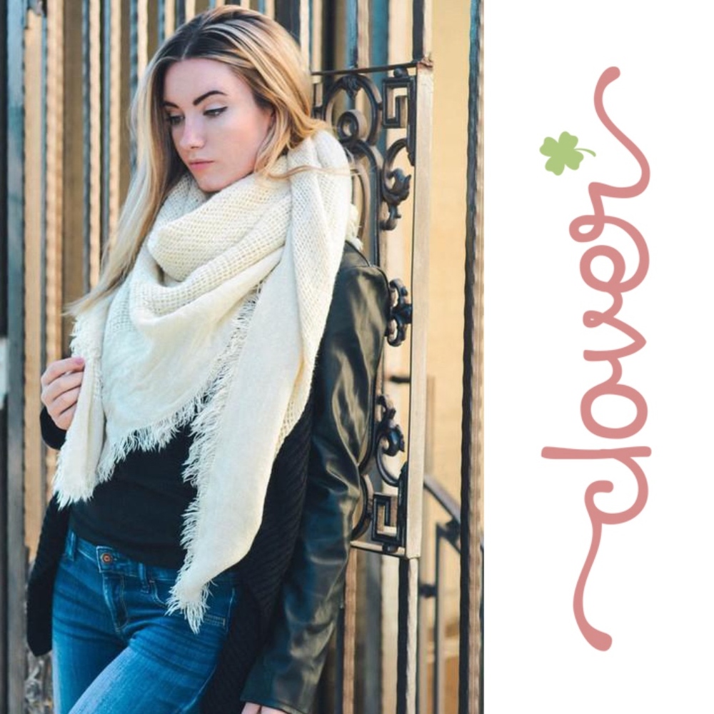 Ivory Open Weave Scarf